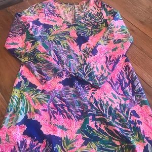 Lilly Pulitzer Size Large Long Sleeve V Neck Dress